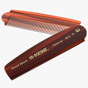 3D model Kent Folding Pocket Comb Brown