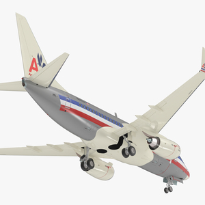 Boeing 737 600 American Airlines Rigged 3D model