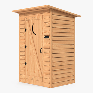 3D New Wooden Outhouse Toilet