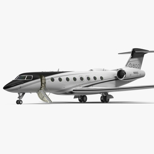 3D Gulfstream G800 Large Business Jet Rigged