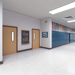 3D Middle School Hallway