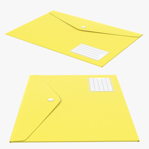 3D A4 Plastic Document Folder Yellow model