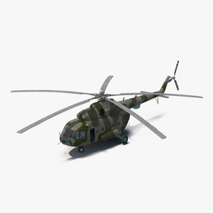 3D Mi 8 Hip Russian Millitary Medium Transport Helicopter Rigged
