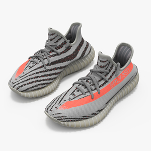 3D Adidas Yeeze Boost 350 Sneakers Gray