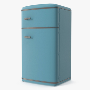 3D Original Retro Fridge Blue