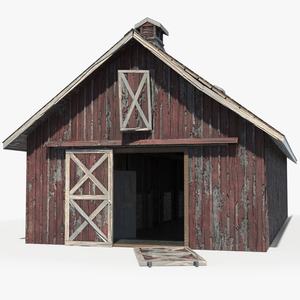 Old Derelict Wooden Barn 3D model