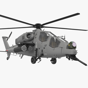 3D Combat Gray Helicopter Rigged for Maya model