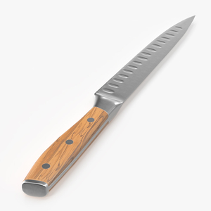 Carving Knife with Light-Colored Handle 3D model