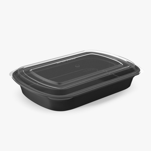 3D model Plastic Takeout Food Container with Clear Lid