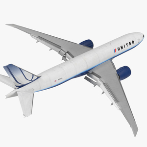 3D Boeing 777 Freighter United Airlines Rigged model