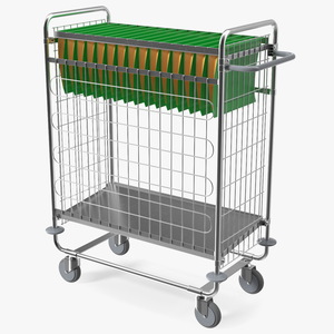 Steel Mail Trolley Large 3D model