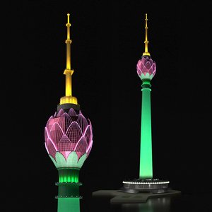 3D Colombo Lotus Tower at Night Time model