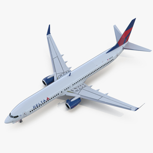 Boeing 737 900 ER Delta with Interior and Doors 3D
