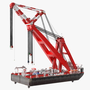 3D Floating Vessel Crane Working Position model