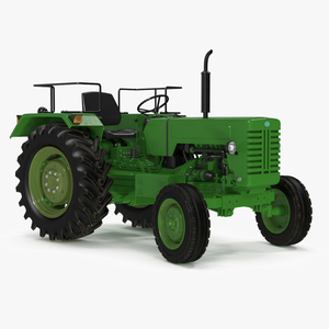3D Vintage Farm Tractor Rigged for Cinema 4D