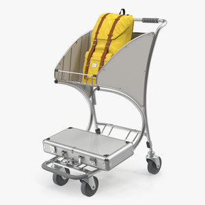 3D Duty Free Airport Luggage Trolley model