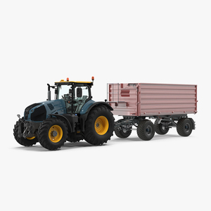 Tractor with Dump Trailer New 3D model