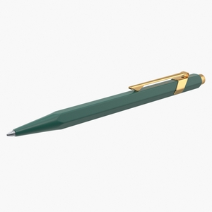 Ballpoint Pen Rolex Caran dAche Gold Green 3D