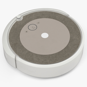 3D White Robot Vacuum Cleaner