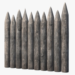 3D model Medieval Faded Wooden Stockade