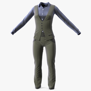 3D Formal Attire Suit for Women model