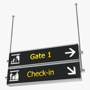 Airport Signs Gate Check 3D model