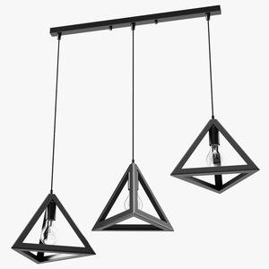 Pendant Lights Pack of Three Black 3D model