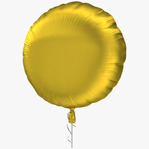 3D Round Foil Balloon Gold model