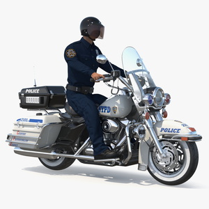 3D NYPD Road King Motorcycle with Officer model