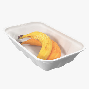 3D model Bananas Wrapped Food Tray