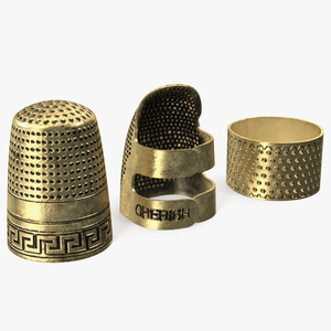 3D model Tailor Finger Protectors Golden Set