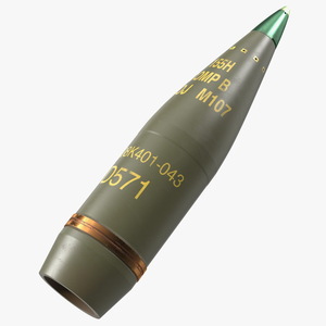 3D Artillery Shell Military Projectile 155mm