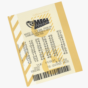 Plain Ticket of Mega Millions Lottery 3D