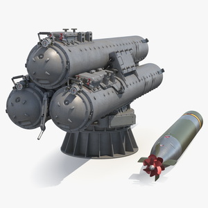 3D Submarine Torpedo Mark 46 and Launch System Mark 32