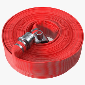 Neatly Coiled Fire Hose Red 3D