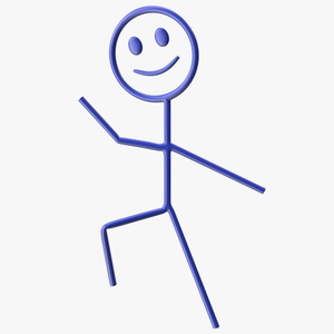 3D Stick Figure Blue Rigged for Maya model