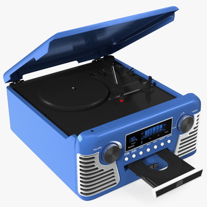 Victrola Blue Retro Turntable 3D model