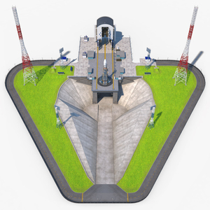 Vostochny Cosmodrome Spaceport with Soyuz 2 Orbital Vehicle 3D model