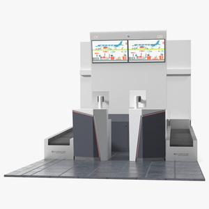 3D Airport Check-In Desk