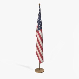 3D model Indoor American Flag