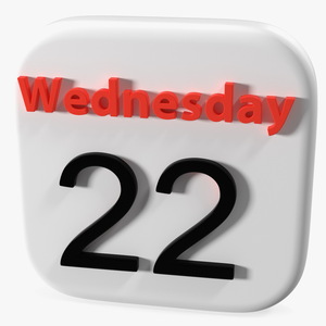 iPhone iOS Calendar Icon 3D model