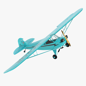 Piper Cub Aircraft Rigged for Cinema 4D 3D model