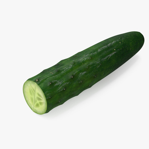 Cucumber Two Halves 3D model