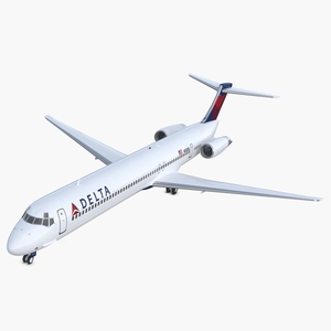 3D model McDonnell Douglas MD88 Delta Rigged