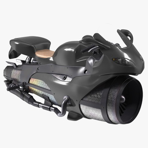 3D model Futuristic Concept Motorcycle Black