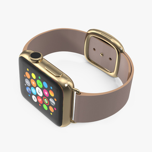 3D Apple Smart Watch with Leather Strap