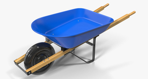 3D Heavy Gauge Wheelbarrow with Wooden Handles model