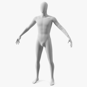 3D Elastic Bandage White with Clamps Wrapped Around Hand on Mannequin