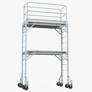 Aluminium Mobile 2 Story Scaffold Tower 3D model