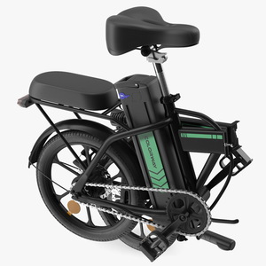 Removable Battery E Bike Black Folded 3D